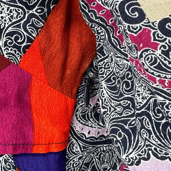Maeve Anthropologie Dress Womens 4 Multi Taryn Patchwork Crepe Shift Boho Artsy - Picture 5 of 9